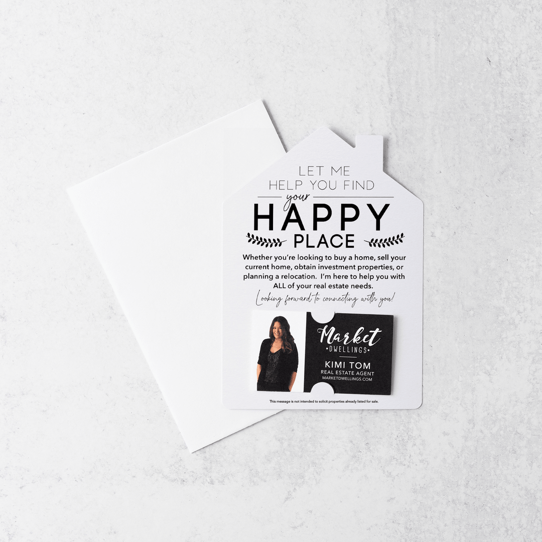 Set of Happy Place Real Estate Mailers | Envelopes Included | M4-M001 Mailer Market Dwellings WHITE  