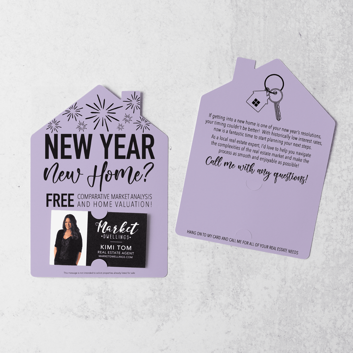 Set of New Year, New Home New Years Mailers | Envelopes Included | M6-M001 Mailer Market Dwellings LIGHT PURPLE  