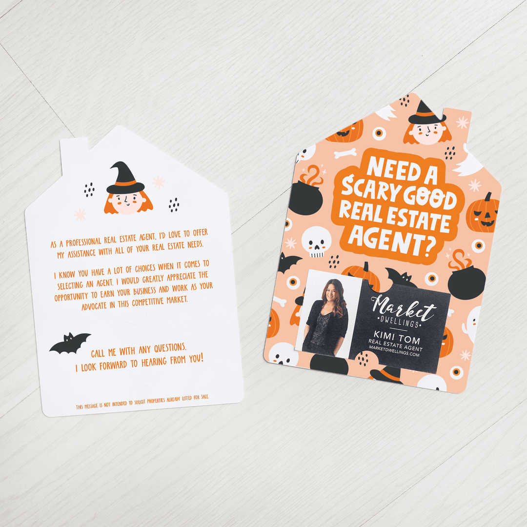 Set of Need A Scary Good Agent Real Estate Mailers | Envelopes Included | M60-M001 - Market Dwellings