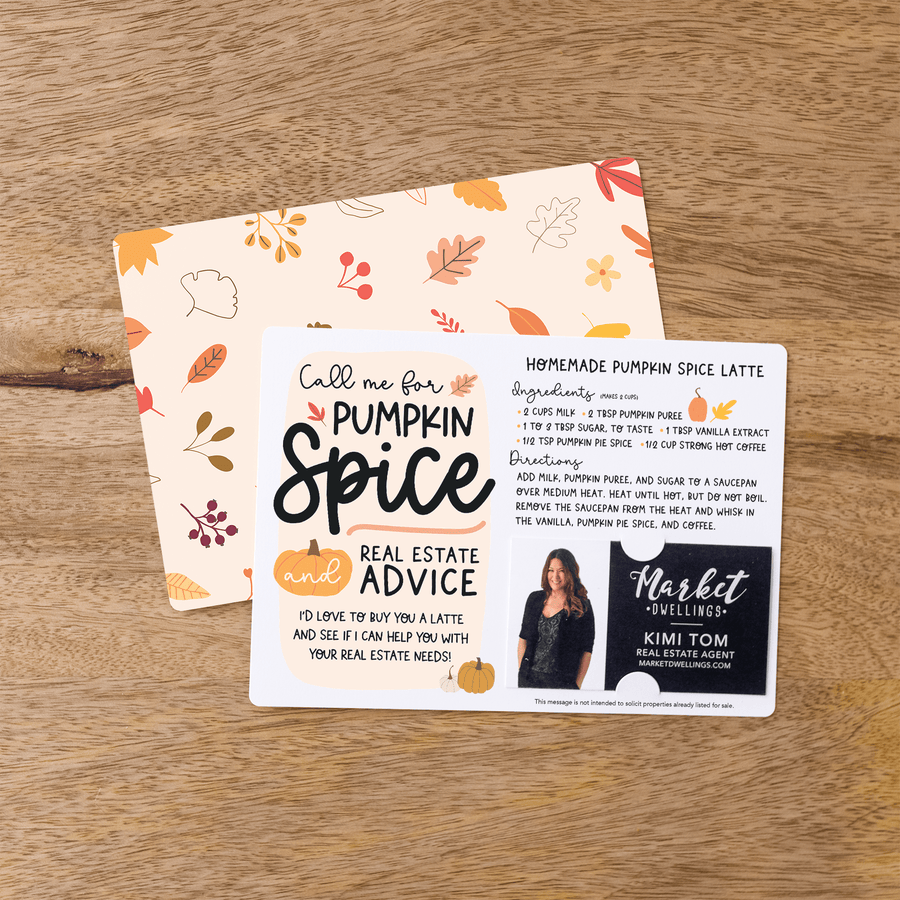 Set of Homemade Pumpkin Spice Latte Recipe Cards | Envelopes Included | M60-M003 Mailer Market Dwellings   