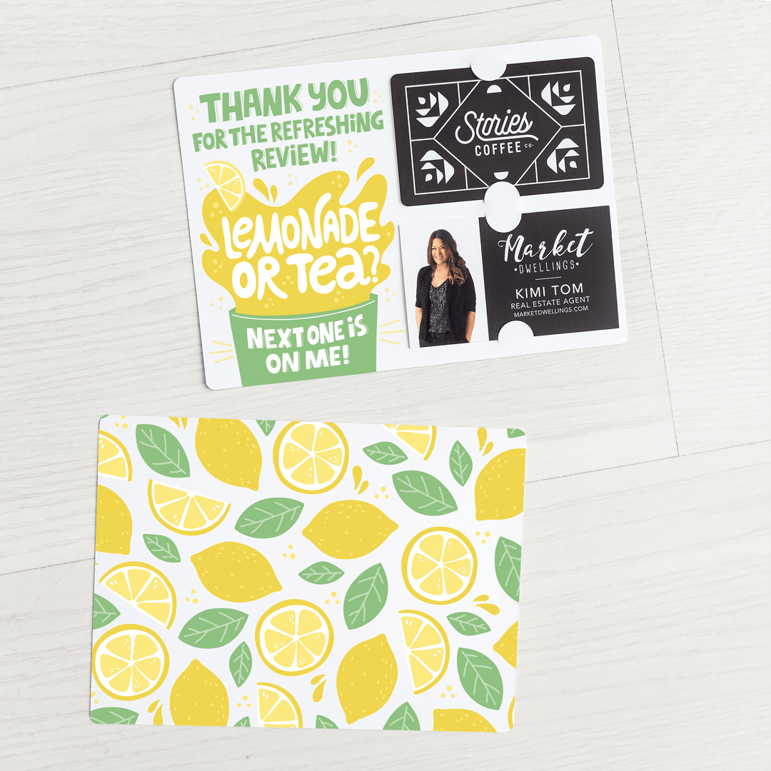 Set of "Thank You for the Refreshing Review" Gift Card & Business Card Holder Mailers | Envelopes Included | M61-M008 - Market Dwellings