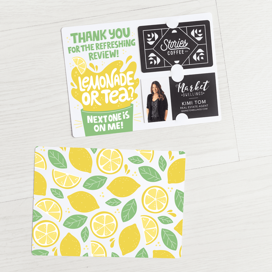 Set of "Thank You for the Refreshing Review" Gift Card & Business Card Holder Mailers | Envelopes Included | M61-M008 Mailer Market Dwellings   