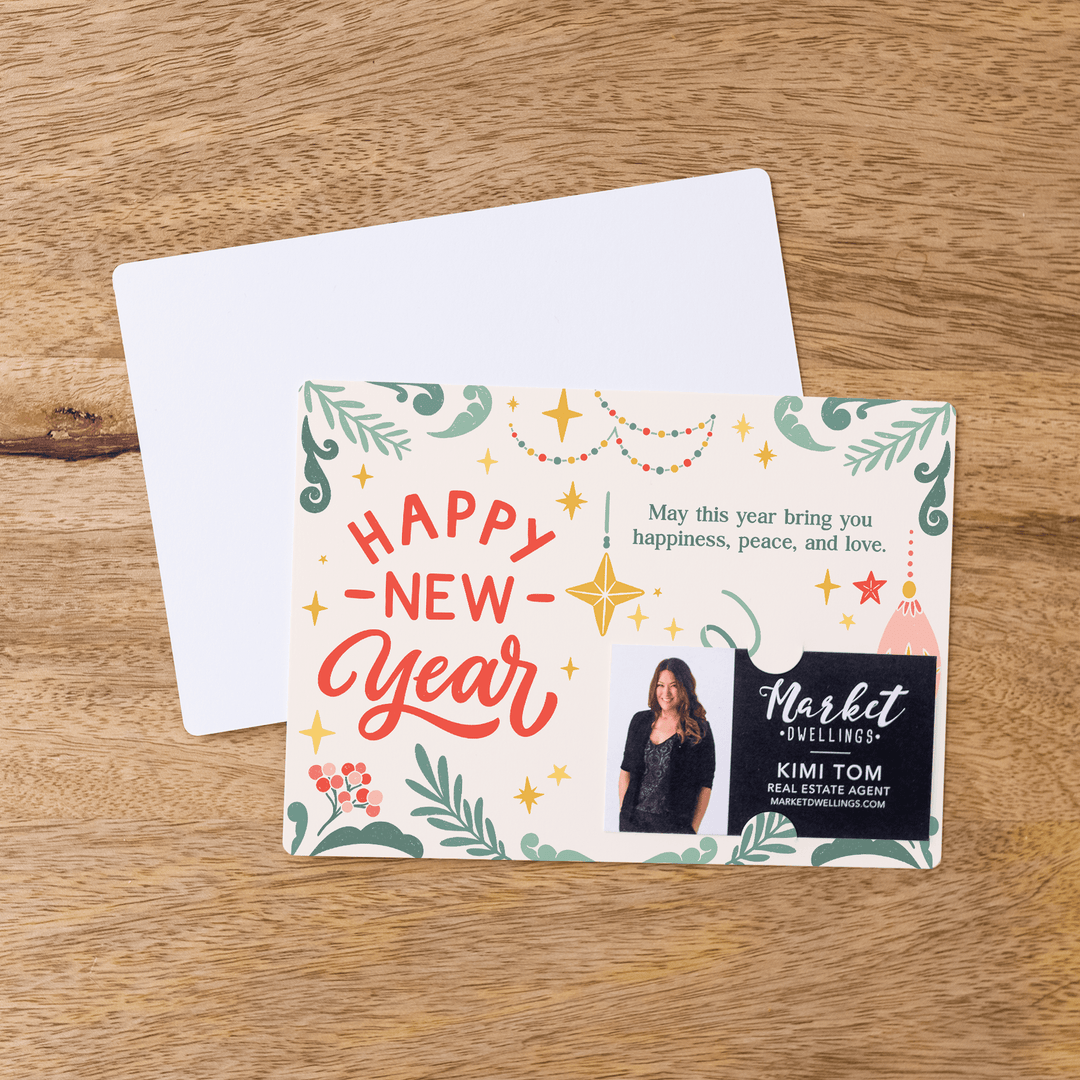 Set of "Happy New Year" with Colorful Mailer | Envelopes Included | M74-M003 - Market Dwellings