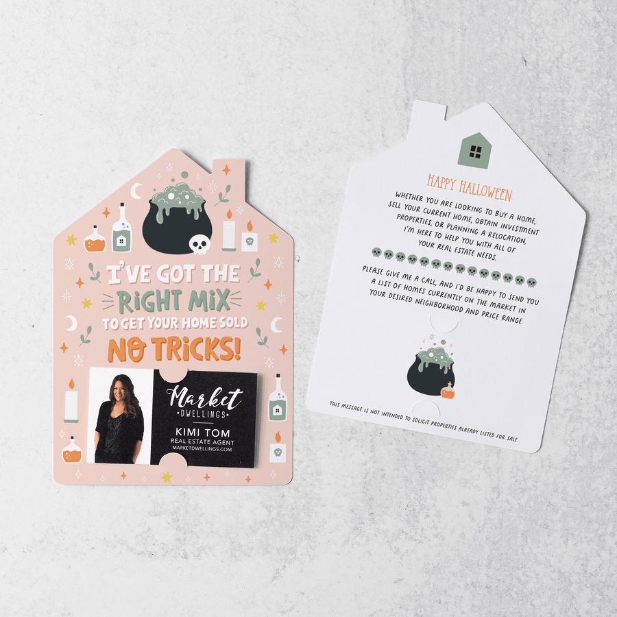 Set of I've Got The Right Mix To Get Your Home Sold | Halloween Mailers | Envelopes Included | M72-M001-AB Mailer Market Dwellings BLUSH  