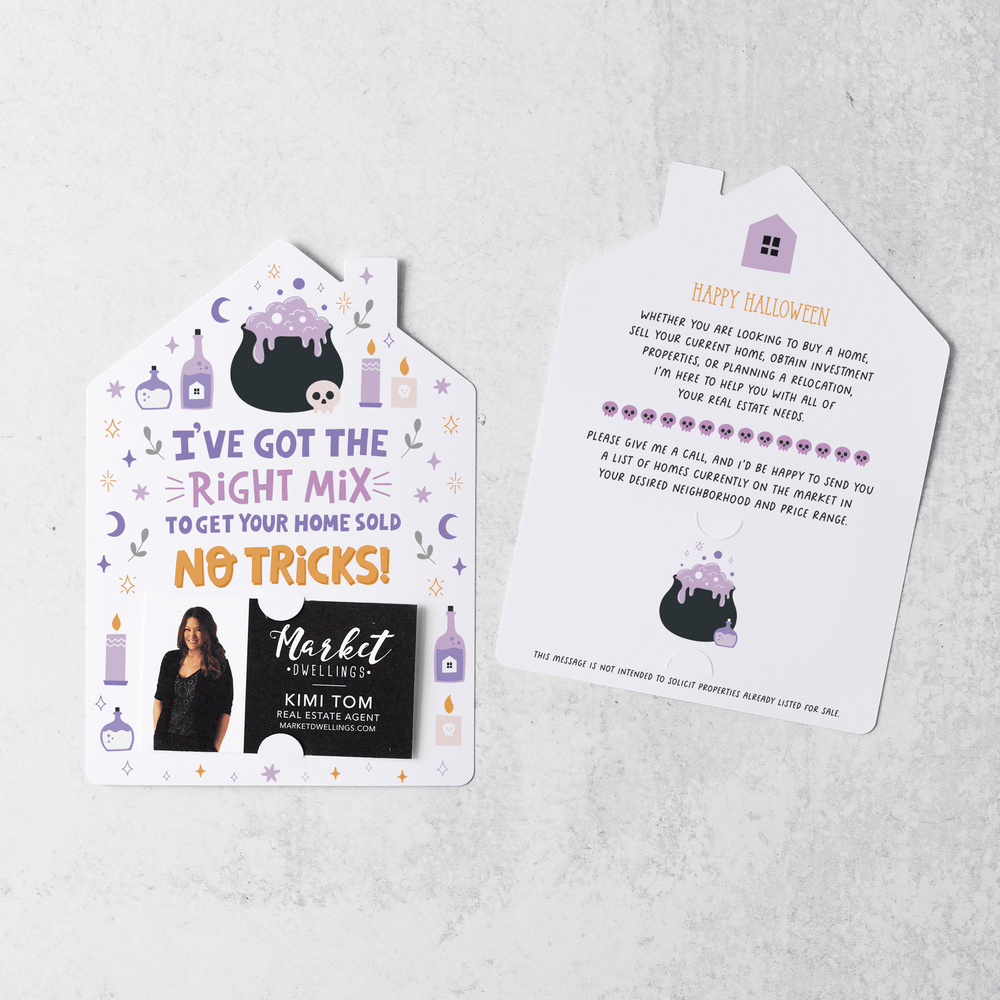 Set of I've Got The Right Mix To Get Your Home Sold | Halloween Mailers | Envelopes Included | M72-M001-AB Mailer Market Dwellings LILAC  