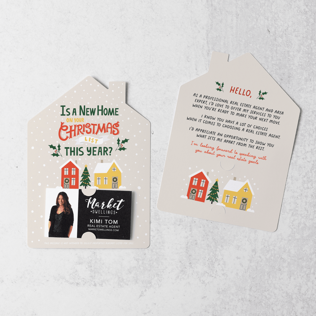 Set of Is A New Home On Your Christmas List This Year? | Christmas Mailers | Envelopes Included | M76-M001 - Market Dwellings