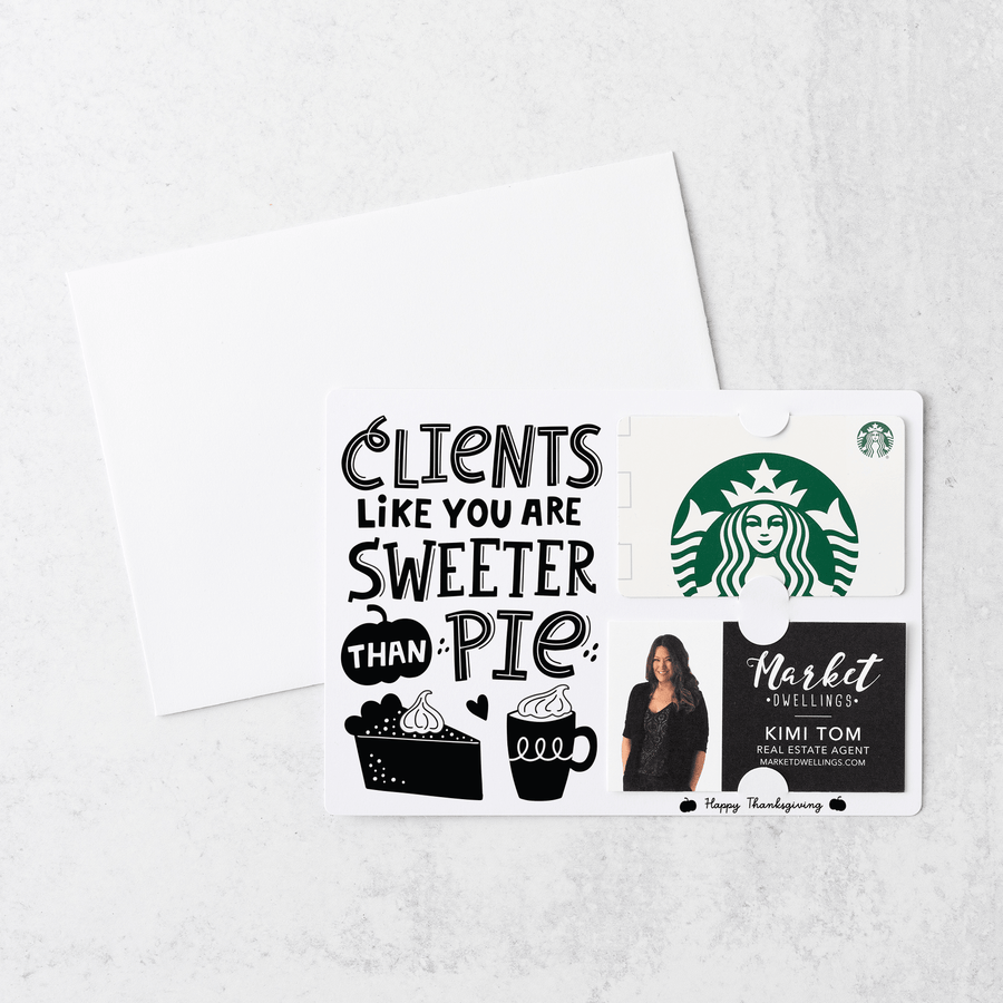 Set of Clients Like You Are Sweeter Than Pie. | Thanksgiving Mailers | Envelopes Included | M80-M008 Mailer Market Dwellings   