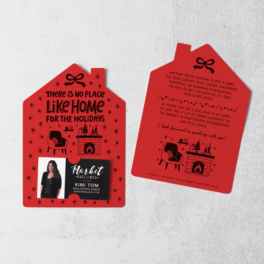 Set of There Is No Place Like Home For The Holidays | Christmas Winter Mailers | Envelopes Included | M85-M001 Mailer Market Dwellings SCARLET  