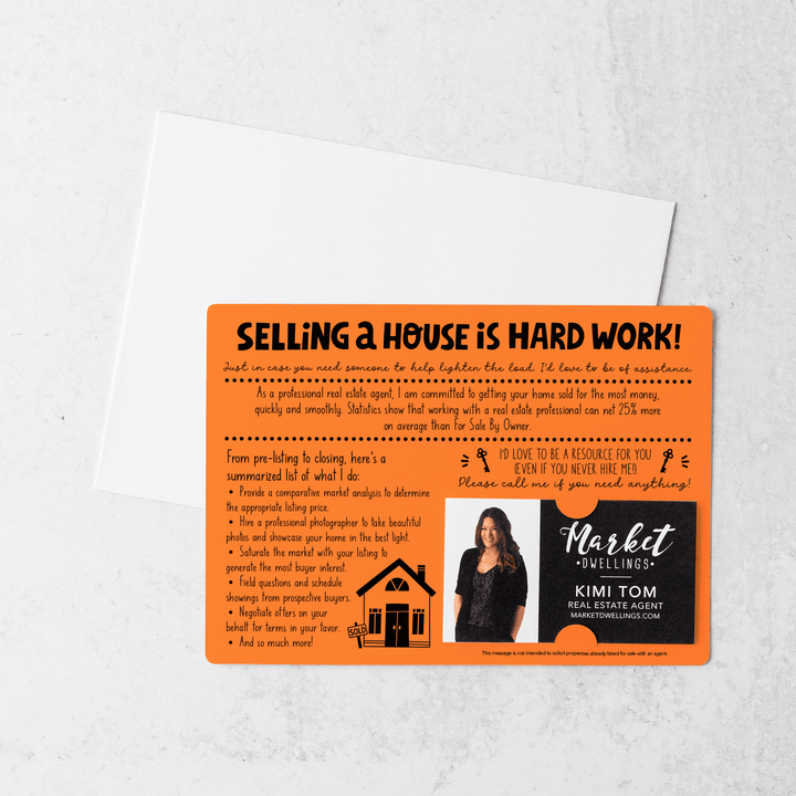 Set of "For Sale By Owner" FSBO Real Estate Mailers | Envelopes Included | M86-M003 Mailer Market Dwellings CARROT  