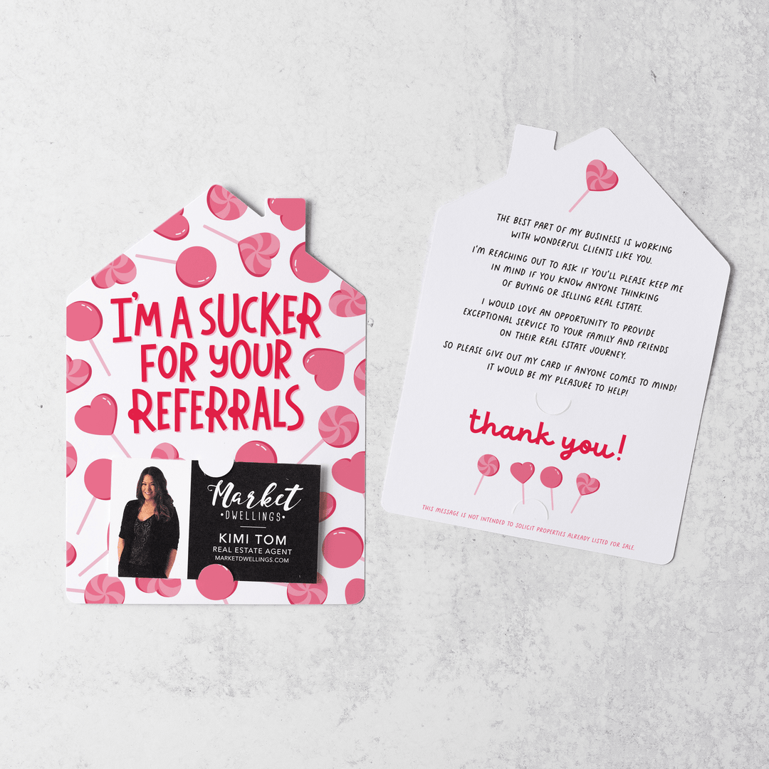 Set of I'm A Sucker For Your Referrals | Valentine's Day Mailers | Envelopes Included | M99-M001-AB Mailer Market Dwellings WHITE  