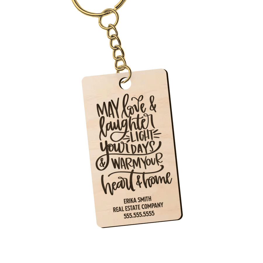 Set of Customizable May Love & Laughter Light Your Days Keychains | KC-05-AB Keychain Market Dwellings MAPLE GOLD 