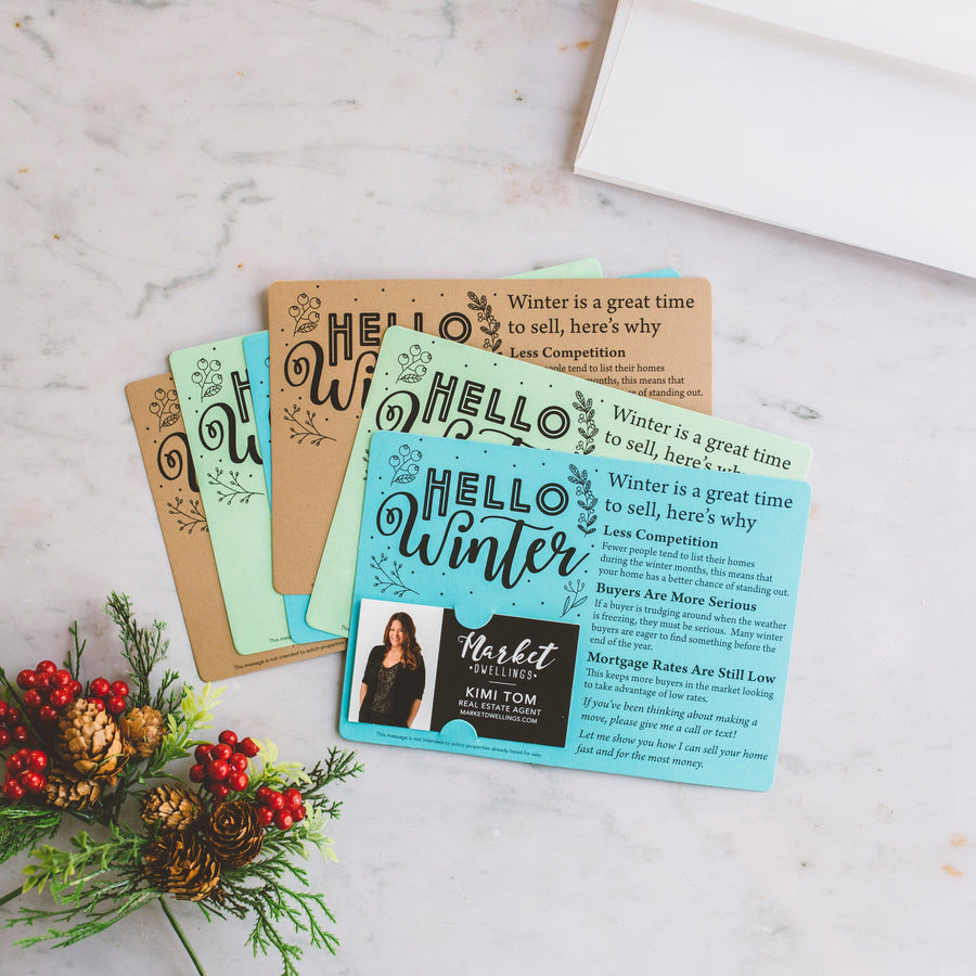 Set of "Hello Winter" Seasonal Mailer | Envelopes Included | M2-M004 Mailer Market Dwellings   