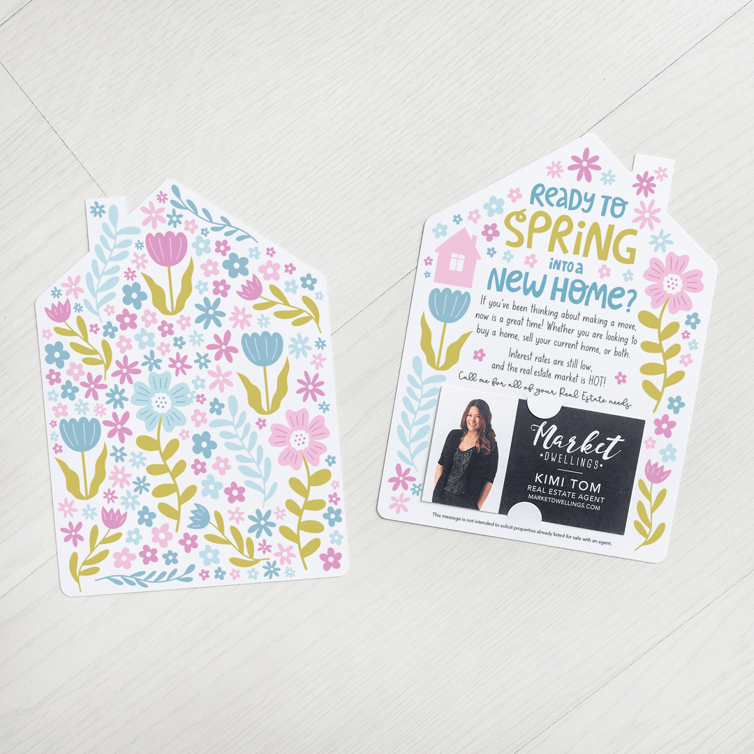 Set of Ready to Spring into a New Home? Colorful Real Estate Mailer | Envelopes Included | S2-M001 - Market Dwellings