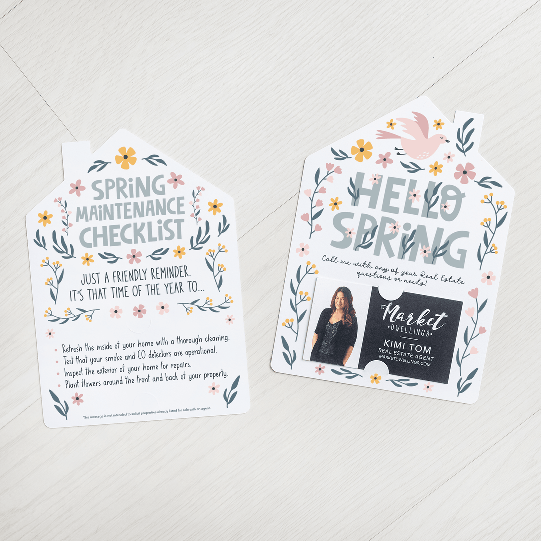 Set of Spring Maintenance Checklist Real Estate Double-Sided Mailers | Envelopes Included | S3-M001 - Market Dwellings