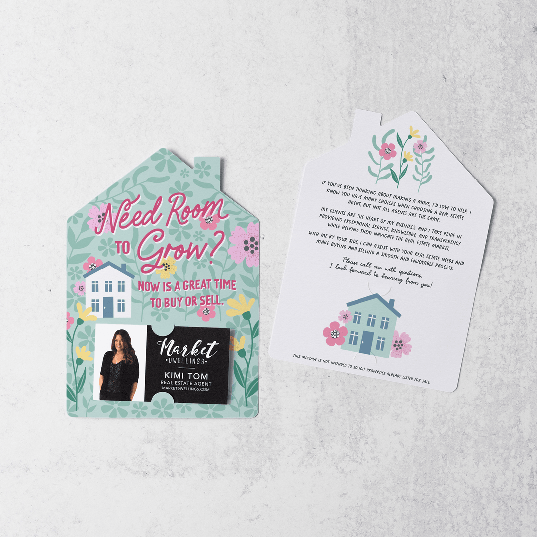 Set of Need Room To Grow? Now Is A Great Time To Buy Or Sell. | Real Estate Mailers | Envelopes Included | M126-M001 - Market Dwellings