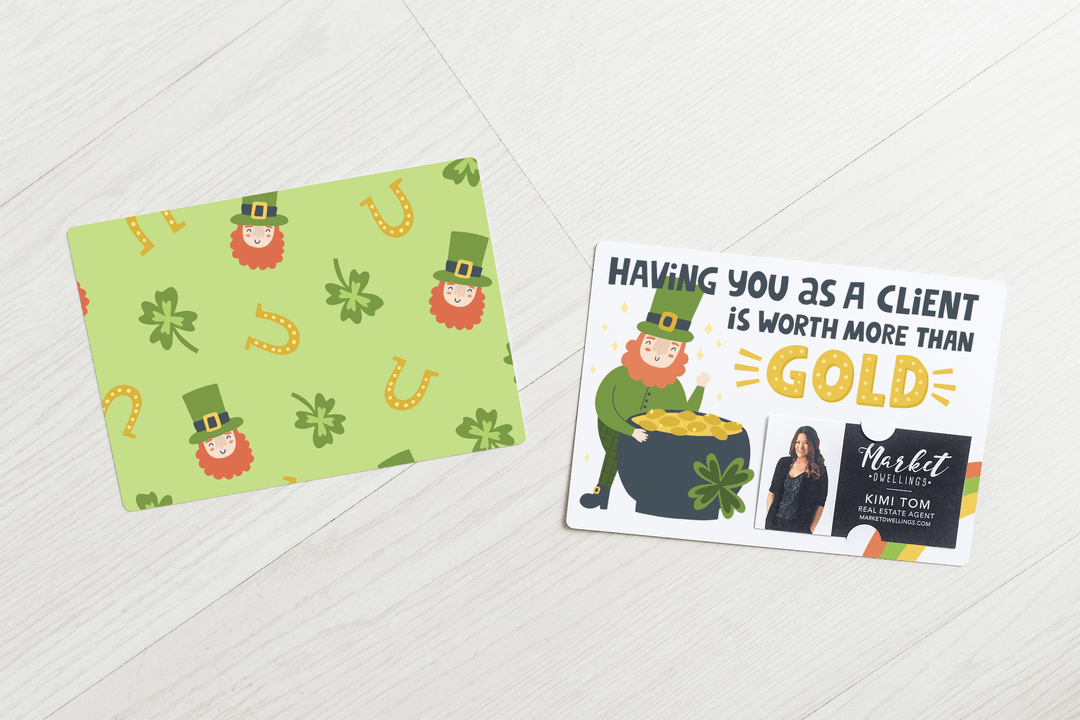Set of "Having You as a Client is Worth than Gold" Double Sided Mailers | Envelopes Included | SP10-M003 - Market Dwellings