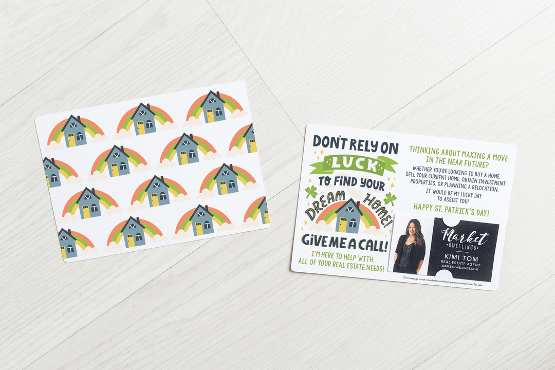 Set of "Don't Rely on Luck to Find Your Dream Home" St. Patrick's Day Real Estate Mailers | Envelopes Included | SP7-M003 - Market Dwellings