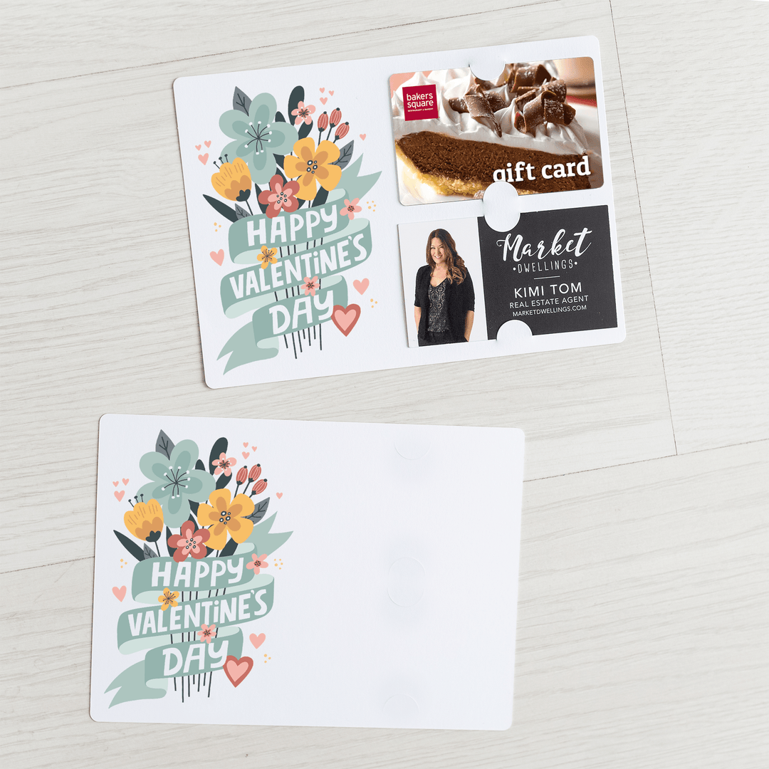 Set of "Happy Valentine's Day" Gift Card & Business Card Holder Mailer | Valentine's Day | Envelopes Included | V2-M008 - Market Dwellings