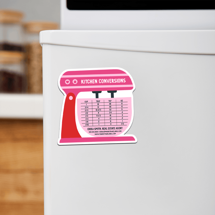 Customizable | Kitchen Conversions Mixer Refrigerator Magnets | DSM-08-AB Magnet Market Dwellings SOFT PINK  