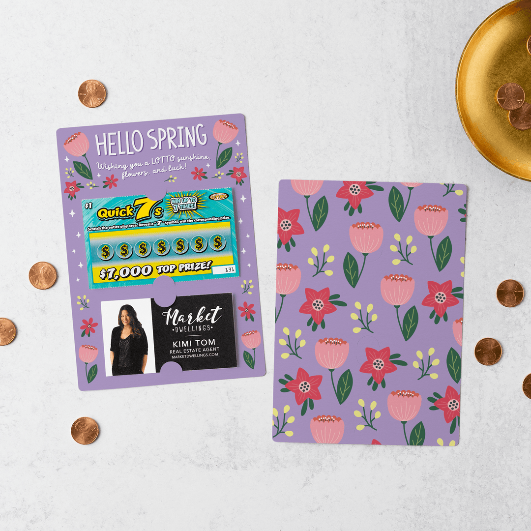 Set of Hello Spring! Wishing You A Lotto Sunshine, Flowers, And Luck! | Spring Lotto Mailers | Envelopes Included | M41-M002 - Market Dwellings