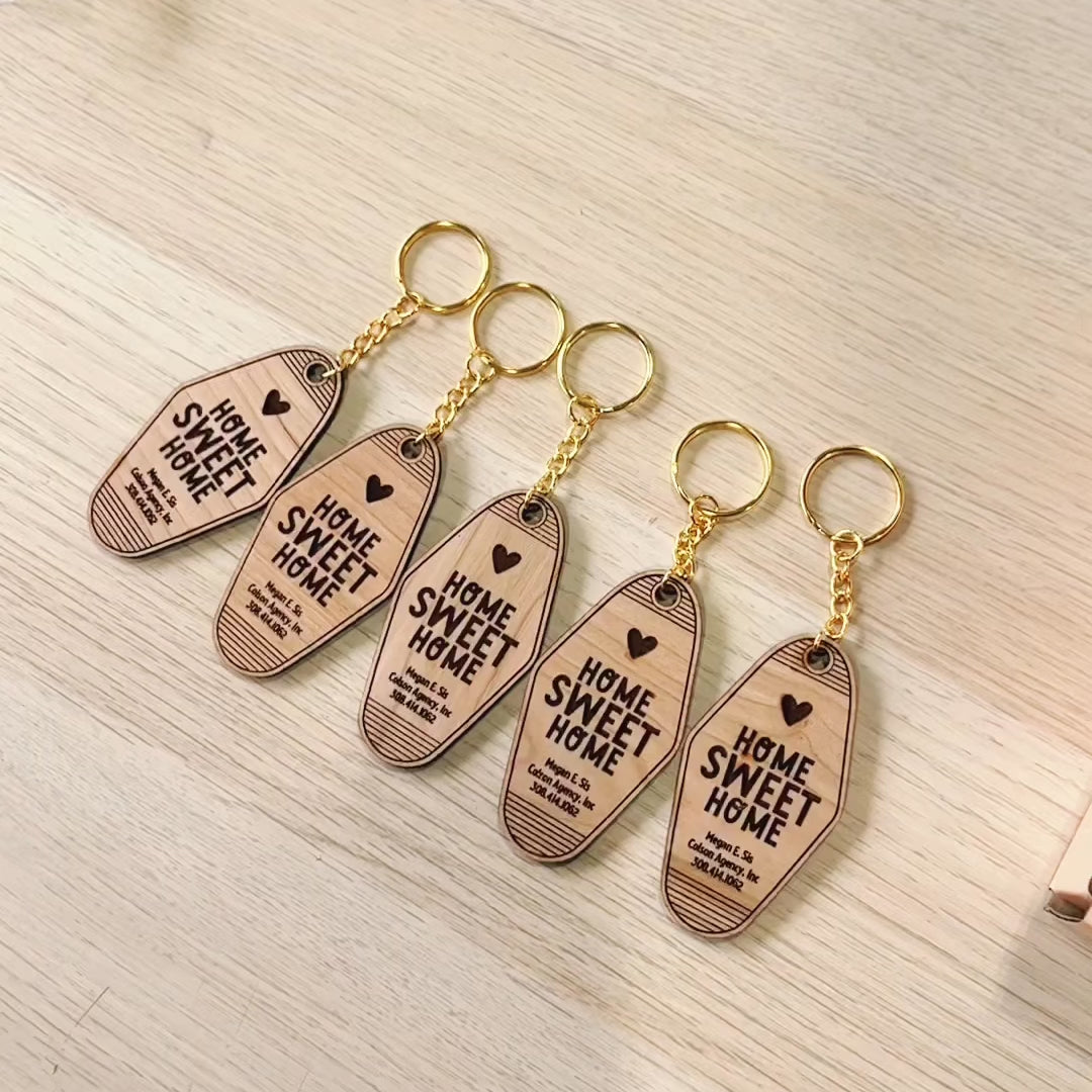 Set of Customizable Home Sweet Home Keychains | KC-01-AB
