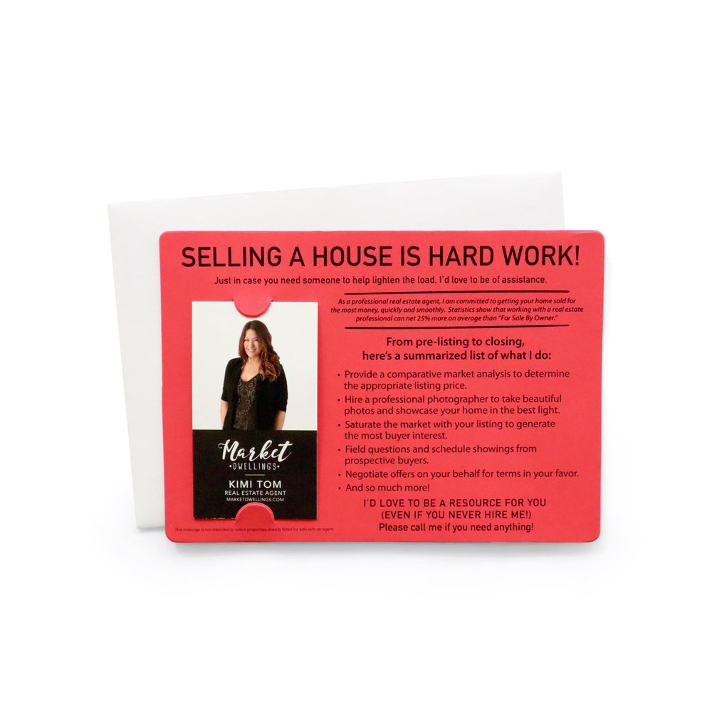 Vertical Set of “For Sale By Owner" Mailer | Envelopes Included | M40-M005-R Mailer Market Dwellings SCARLET  