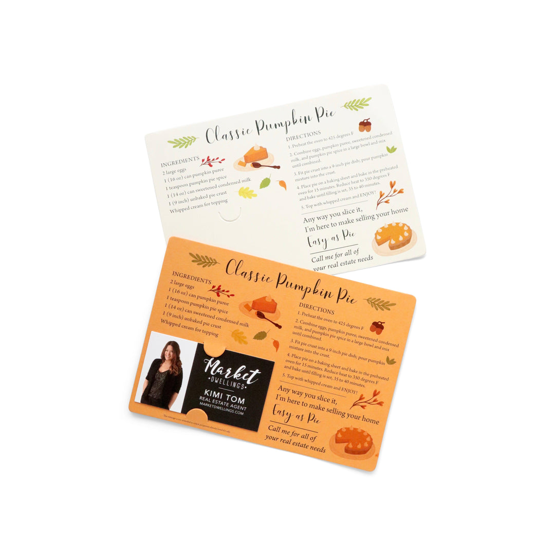 Set of "Classic Pumpkin Pie" Recipe Cards | Envelopes Included | M35-M004 Mailer Market Dwellings   