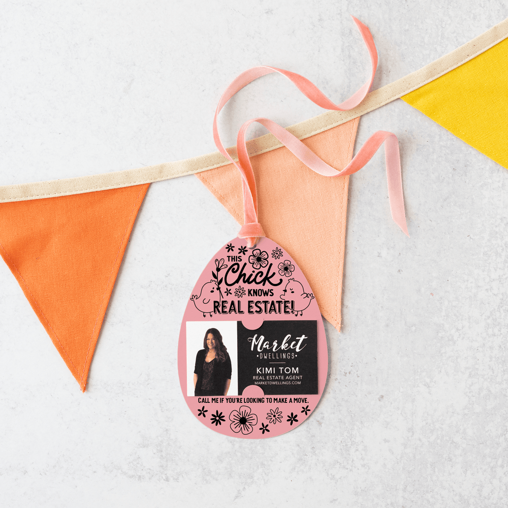 This Chick Knows Real Estate! | Spring Gift Tags | 7-GT007 Gift Tag Market Dwellings LIGHT PINK  