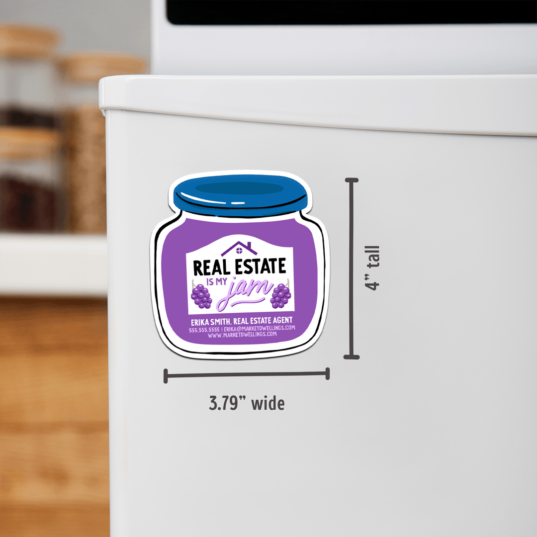Customizable | Real Estate Is My Jam Refrigerator Magnets | DSM-12-AB Magnet Market Dwellings