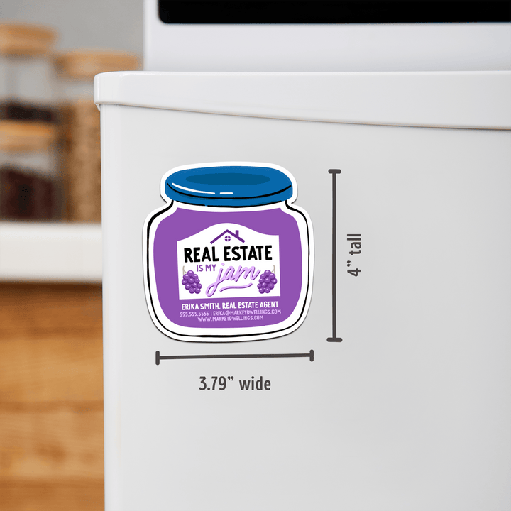 Customizable | Real Estate Is My Jam Refrigerator Magnets | DSM-12-AB Magnet Market Dwellings