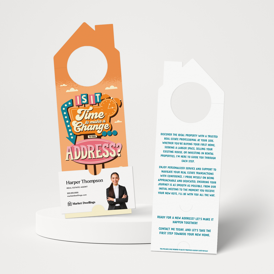 Is It Time To Make A Change... To Your Address? | Door Hangers | 377-DH002 Door Hanger Market Dwellings   