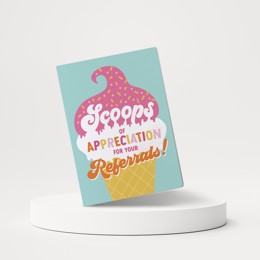 Set of Scoops Of Appreciation For Your Referrals! | Summer Greeting Cards | Envelopes Included | 133-GC001 Greeting Card Market Dwellings   