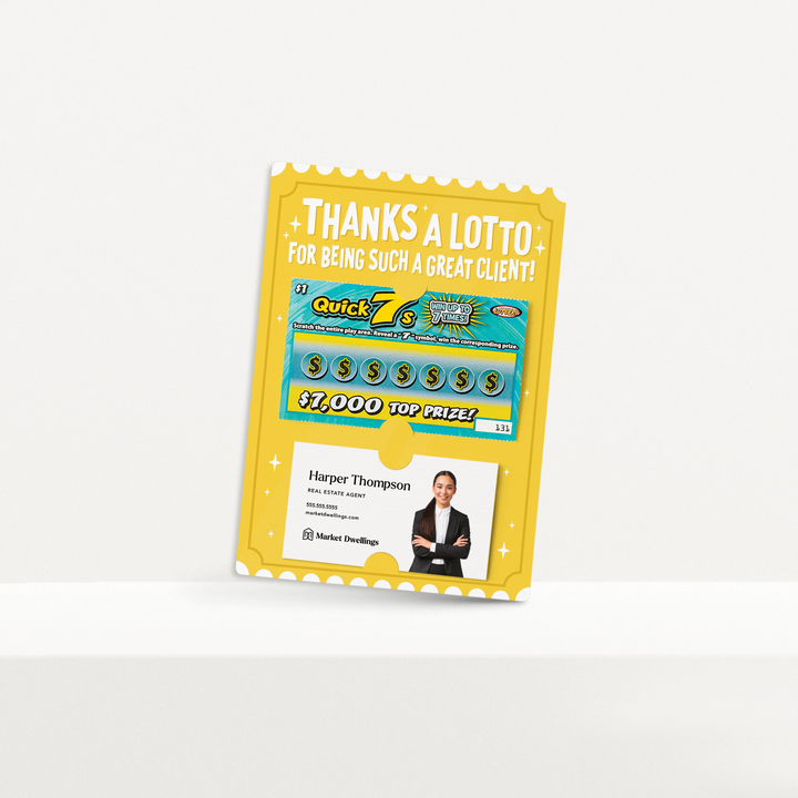 Set of Thanks a Lotto For Being Such a Great Client | Mailers | Envelopes Included | M70-M002 Mailer Market Dwellings   