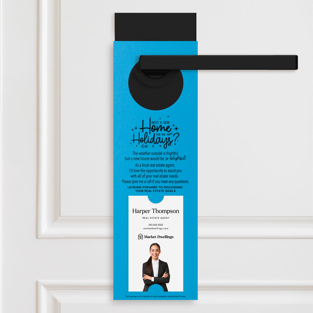 Vertical Need a New Home for the Holidays | Christmas Door Hangers | 1-DH005 Door Hanger Market Dwellings ARCTIC