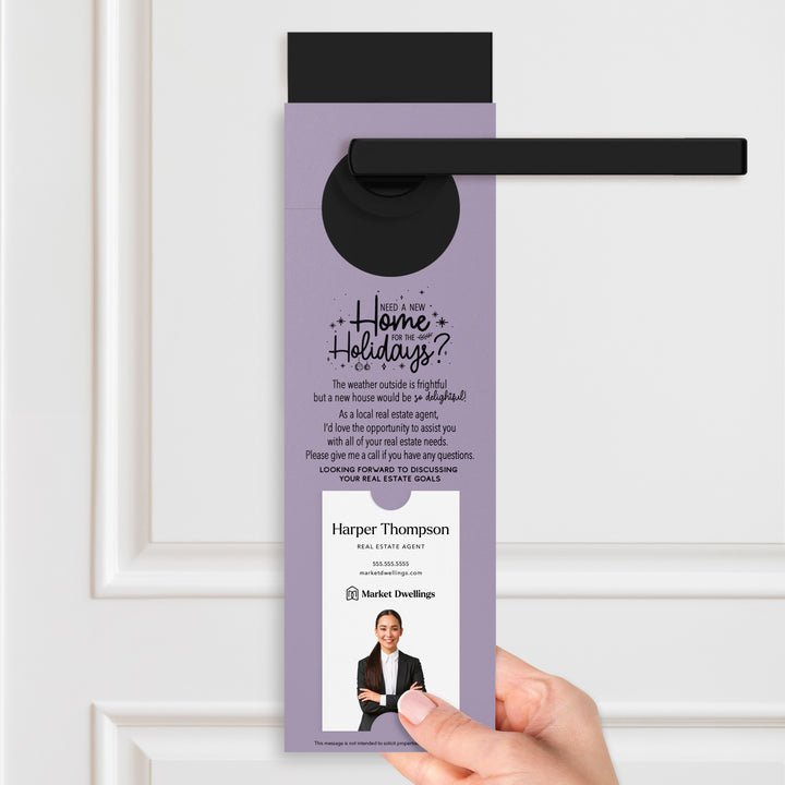 Vertical Need a New Home for the Holidays | Christmas Door Hangers | 1-DH005 Door Hanger Market Dwellings