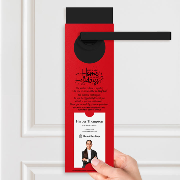 Vertical Need a New Home for the Holidays | Christmas Door Hangers | 1-DH005 Door Hanger Market Dwellings