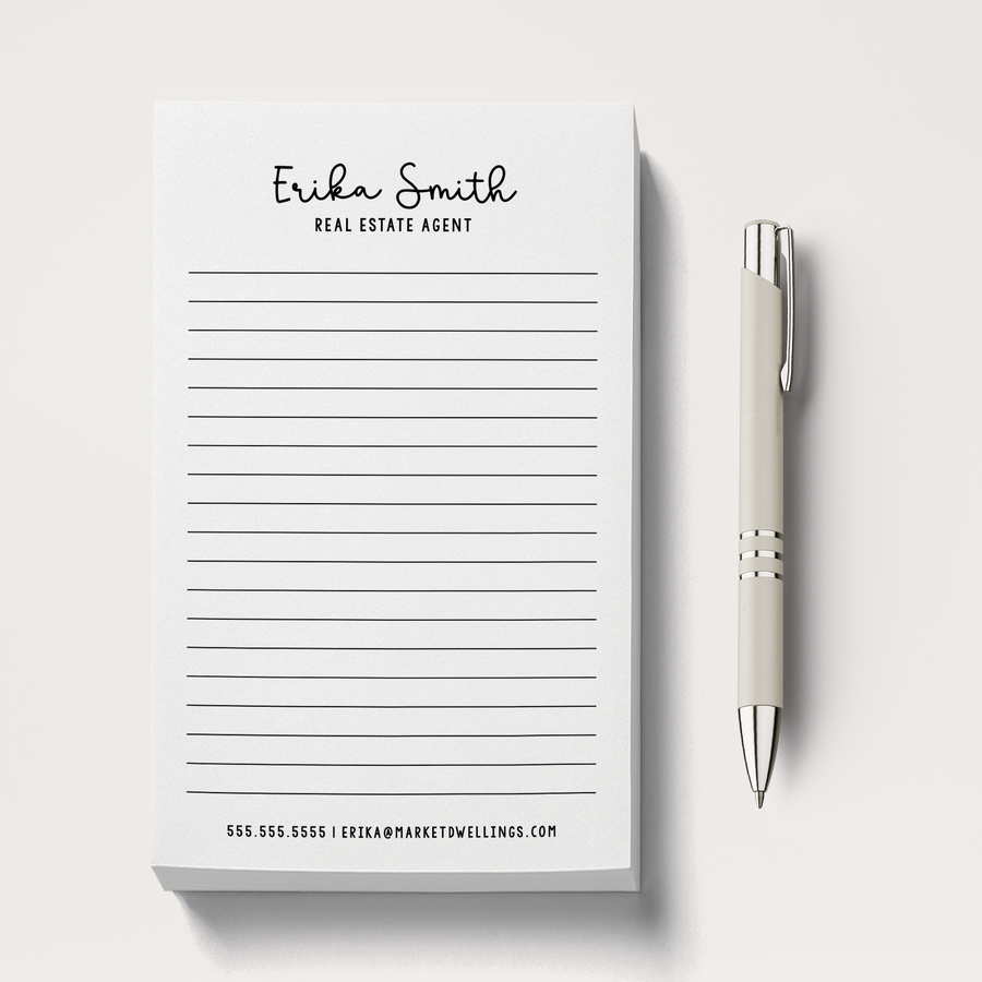 Set of Customizable Notepads | 5 x 8in | 50 Tear-Off Sheets | 1-SNP Notepad Market Dwellings   