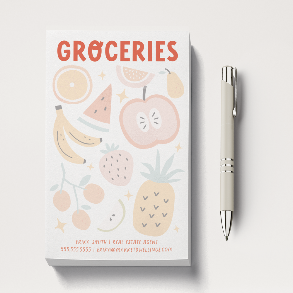 Customizable Groceries Notepads Notepad Market Dwellings