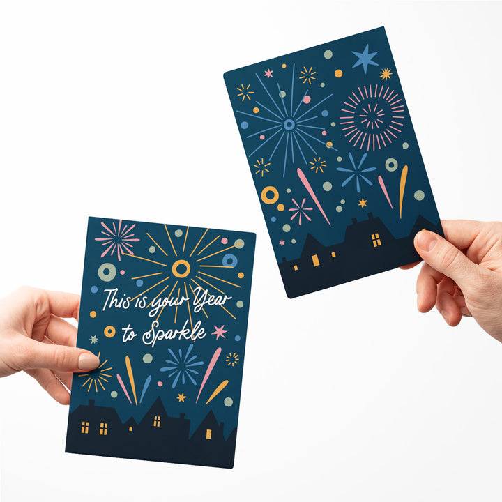 Set of This is your Year to Sparkle | New Year Greeting Cards | Envelopes Included | 101-GC001 Greeting Card Market Dwellings