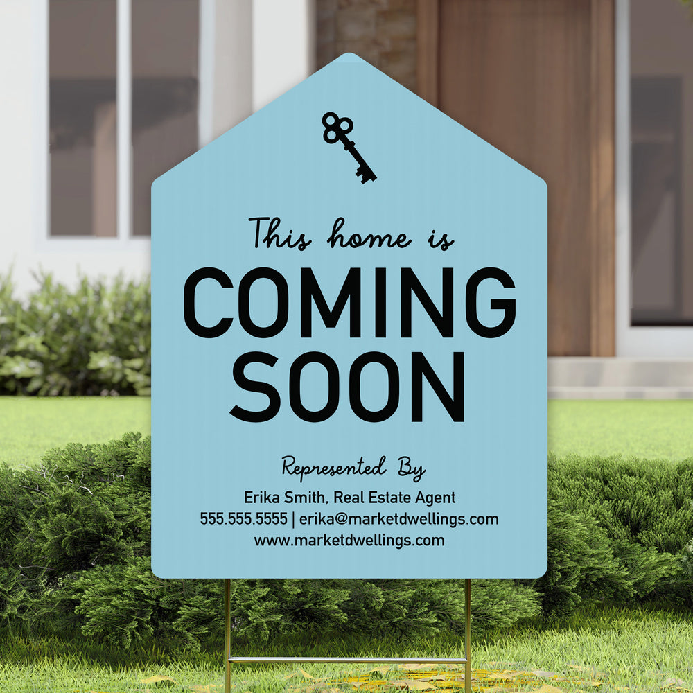 Customizable | Coming Soon Real Estate Yard Sign | Photo Prop | DSY-03-AB Yard Sign Market Dwellings   