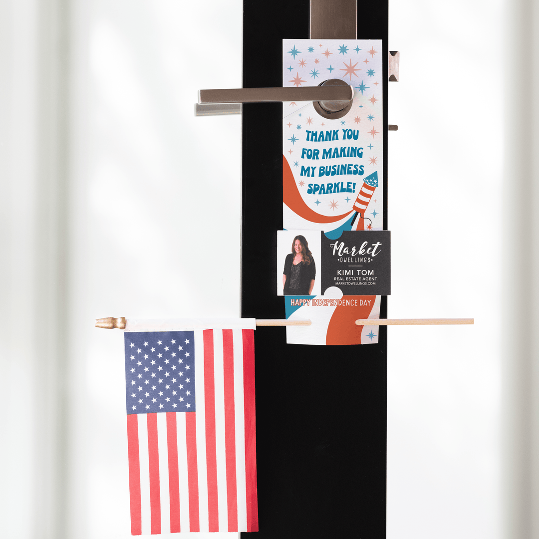 Thank You For Making My Business Sparkle | Flag Holder Door Hangers | 11-DH004 - Market Dwellings