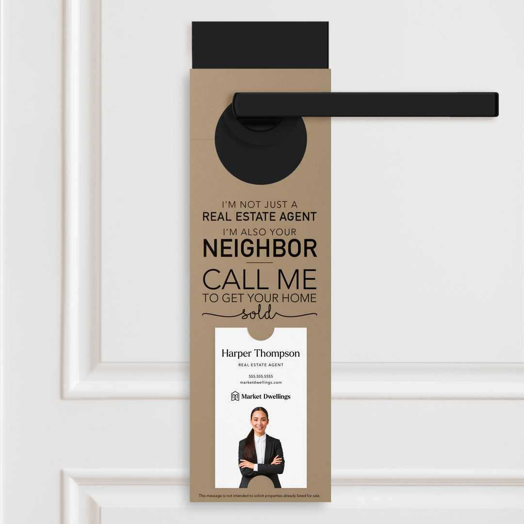 Vertical | I'm not just a Real Estate Agent | Door Hangers | 11-DH005 Door Hanger Market Dwellings KRAFT