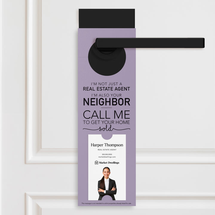 Vertical | I'm not just a Real Estate Agent | Door Hangers | 11-DH005 Door Hanger Market Dwellings LIGHT PURPLE