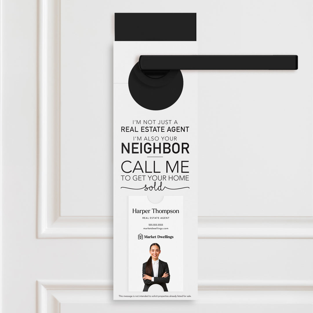 Vertical | I'm not just a Real Estate Agent | Door Hangers | 11-DH005 Door Hanger Market Dwellings WHITE