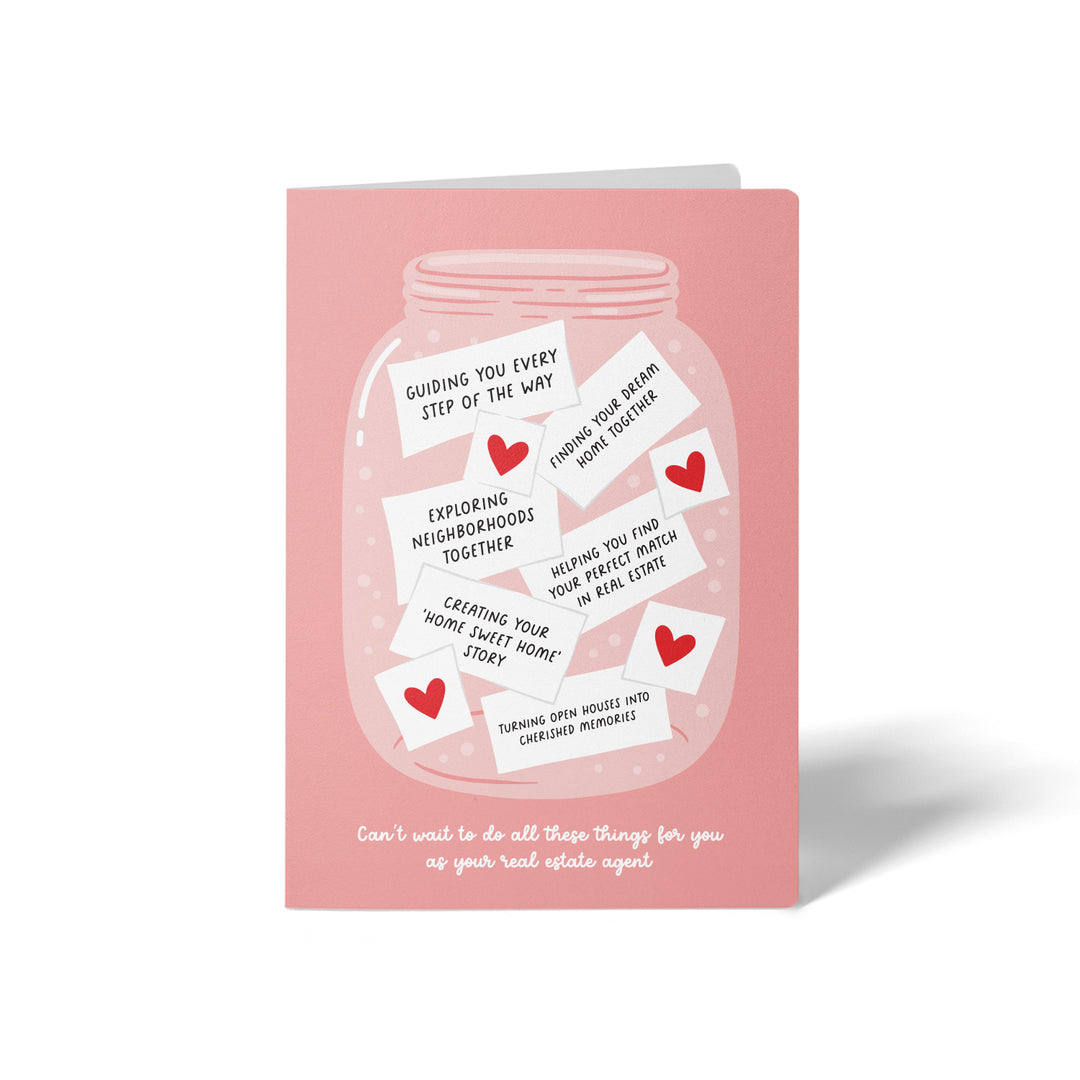 Set of Valentine's Day Wish Jar | Valentine's Day Greeting Cards | Envelopes Included | 110-GC001-AB Greeting Card Market Dwellings PINK SHERBET