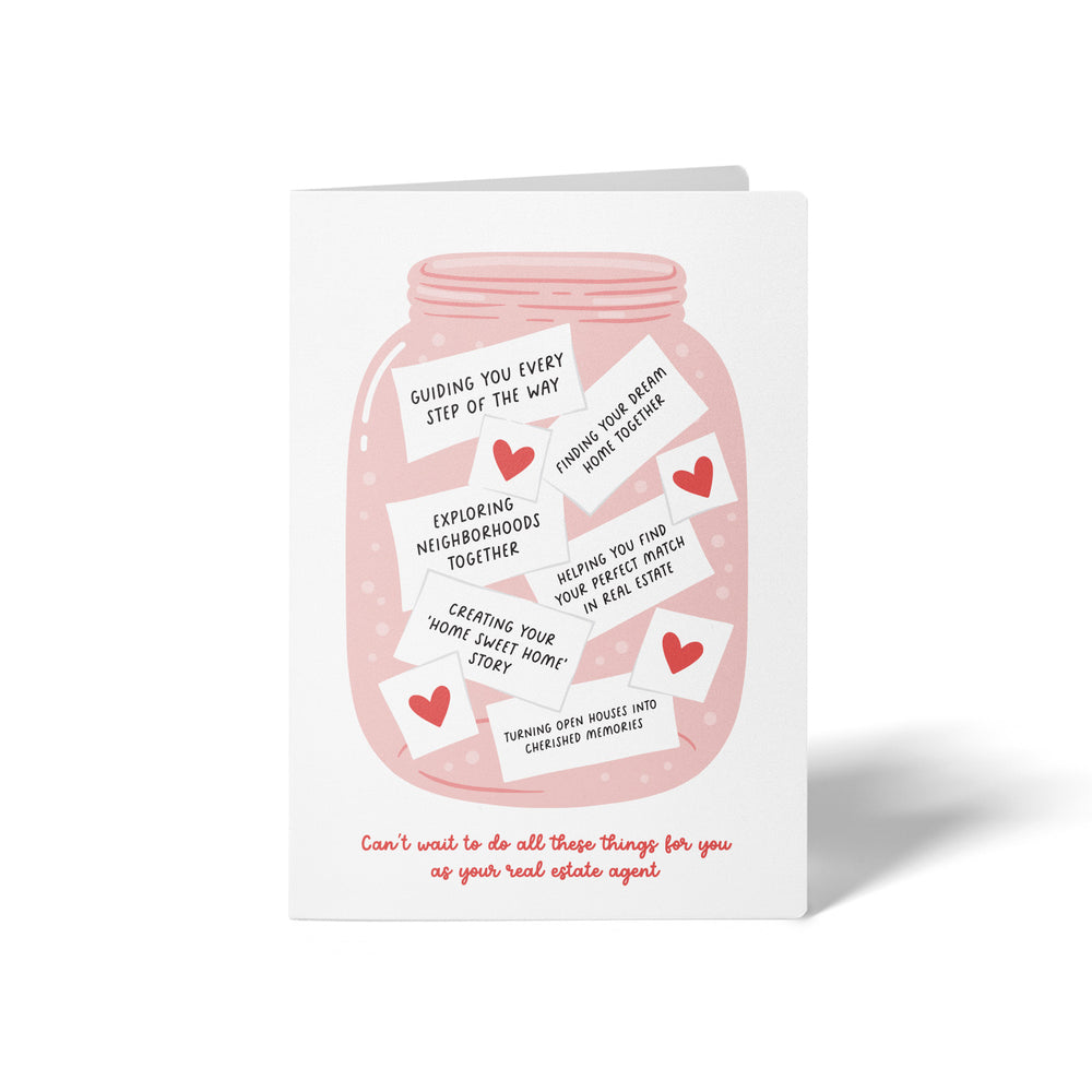Valentine's Day Wish Jar | Real Estate Greeting Cards with Envelopes Greeting Card Market Dwellings WHITE 10