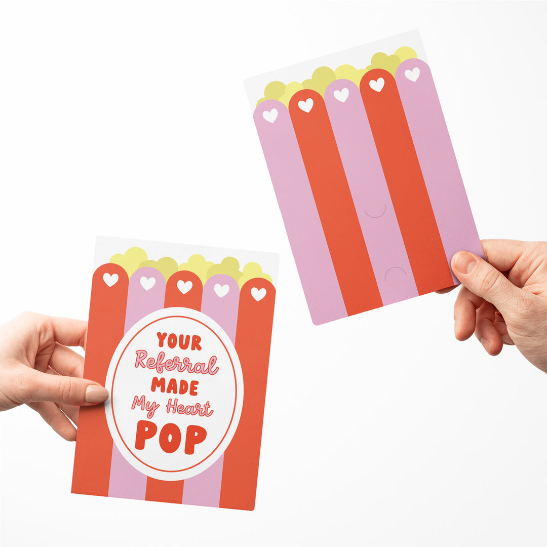 Set of Your Referral Made My Heart Pop | Valentine's Day Greeting Cards | Envelopes Included | 112-GC001 Greeting Card Market Dwellings