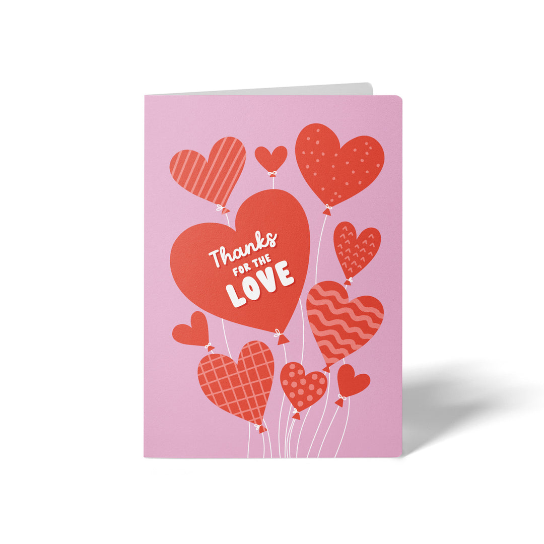 Set of Thanks For The Love | Valentine's Day Greeting Cards | Envelopes Included | 113-GC001-AB Greeting Card Market Dwellings SOFT PINK