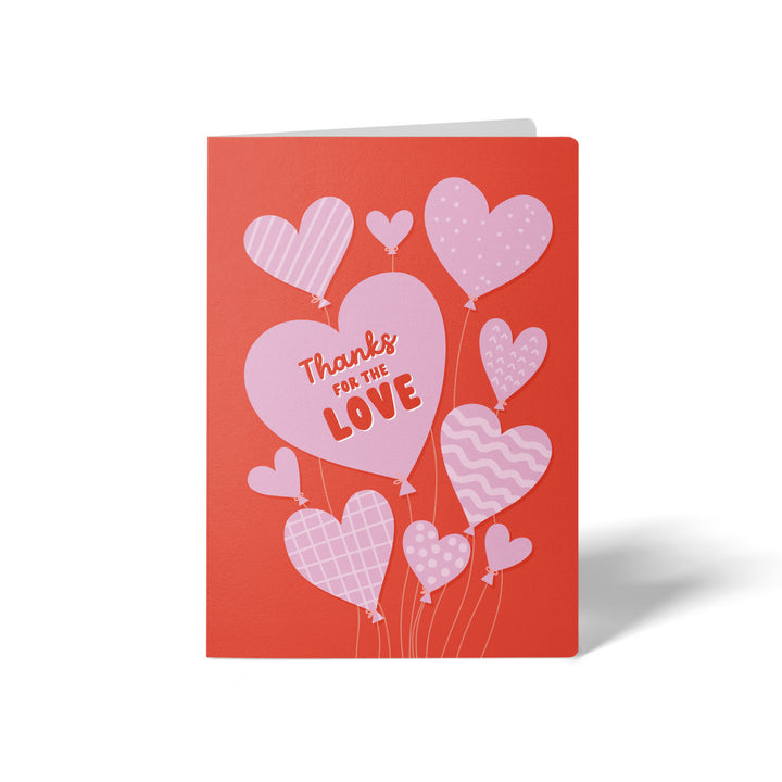 Set of Thanks For The Love | Valentine's Day Greeting Cards | Envelopes Included | 113-GC001-AB Greeting Card Market Dwellings TOMATO RED