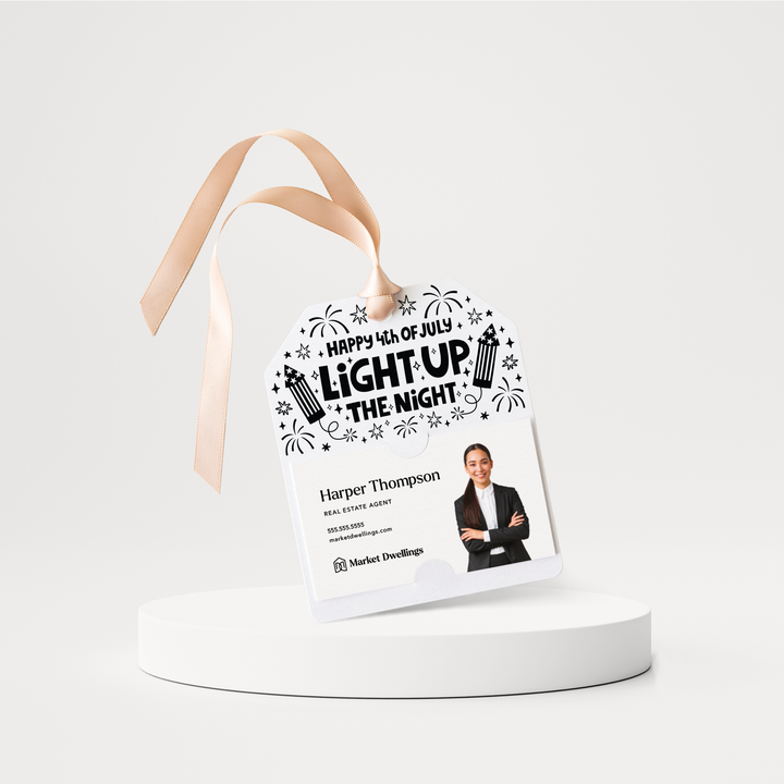 Light Up The Night | 4th of July | Pop By Gift Tags | 116-GT001 Gift Tag Market Dwellings WHITE  